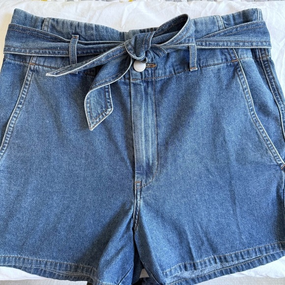 OVERLOVER Denim Tie Waist Jean Shorts M - Picture 9 of 13